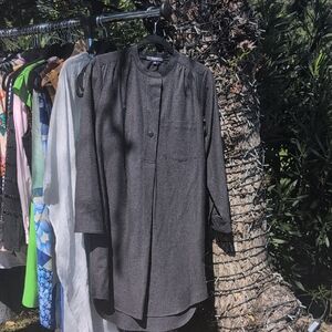 Madewell Charcoal Band-Collar Shirt Jacket